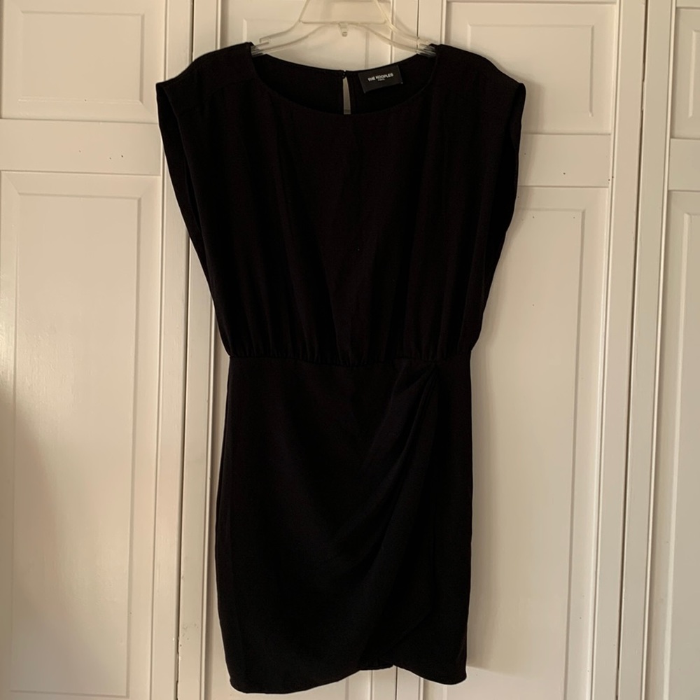 The Kooples Mini Black Faux Wrap Dress - size XS (France 1)